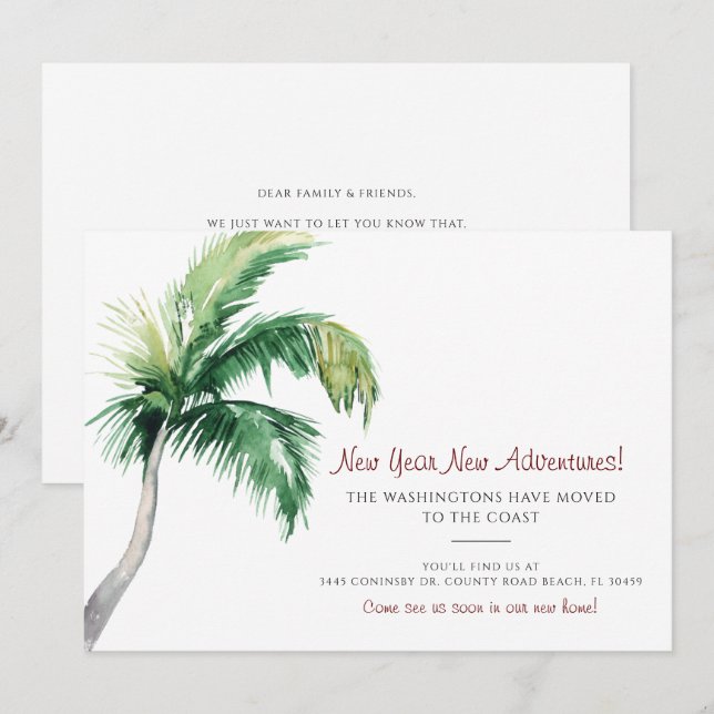 Anuncio de cambio de dirección de palmera (Anverso / Reverso)