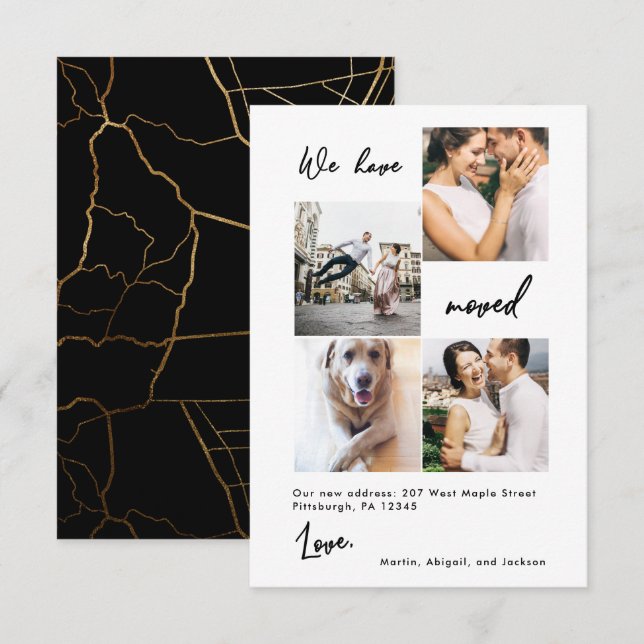 Anuncio de cambio de dirección moderno con foto (Anverso / Reverso)