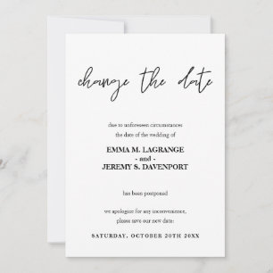 Anuncio de cambio de fecha de boda