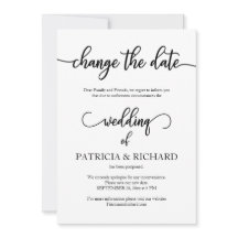 Anuncio de cambio de fecha de boda pospuesta