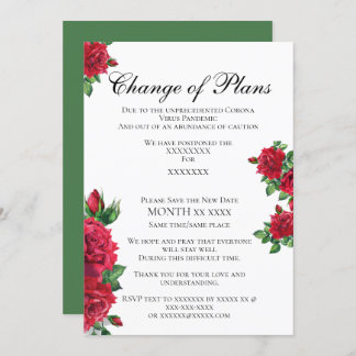 Anuncio de cambio de planes