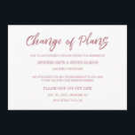 Anuncio de cambio de planes con letra rosa dorada<br><div class="desc">Diseño moderno y elegante impreso en Tarjeta de anuncio de boda con letra rosa dorada para cambio de planes, personalizable con tu texto. Por favor, haz clic en el botón "Personalízalo" y utiliza nuestra herramienta de diseño para modificar esta plantilla. ¡Consulta la tienda de Diseño Gráfico para otros productos que...</div>