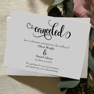 Anuncio de cancelación de boda con guion elaborado