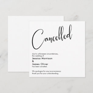 Anuncio de Cancelación de Boda Elegante y Simple