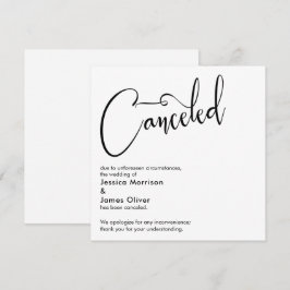 Anuncio de cancelación de boda elegante y simple