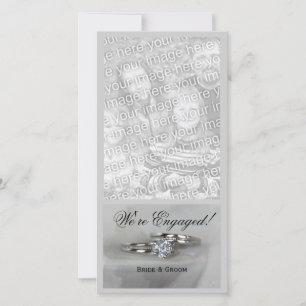 Anuncio de Compromiso con Anillos de Boda en Gris