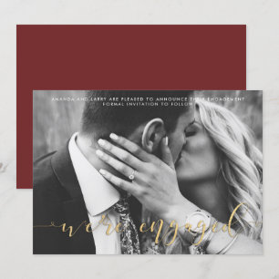 Anuncio de compromiso con foto de boda elegante