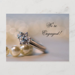 Anuncio de Compromiso de Anillo de Diamante y Perl