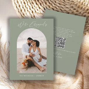 Anuncio de compromiso de boda con código QR de fot