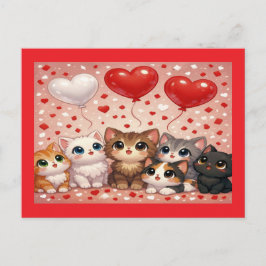 Anuncio de Compromiso de Boda de Gatos y Globos