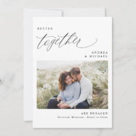 Anuncio de Compromiso de Foto Romántico Elegante M