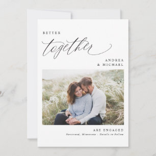 Anuncio de Compromiso de Foto Romántico Elegante M