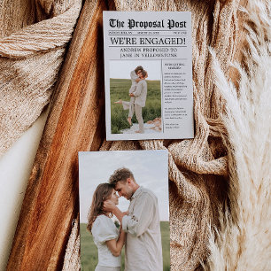 Anuncio de compromiso en periódico Guarde la fecha