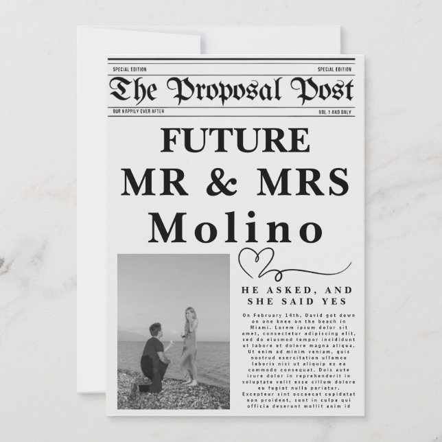 Anuncio de Compromiso en Periódico Plantilla de In (Anverso)