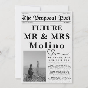 Anuncio de Compromiso en Periódico Plantilla de In