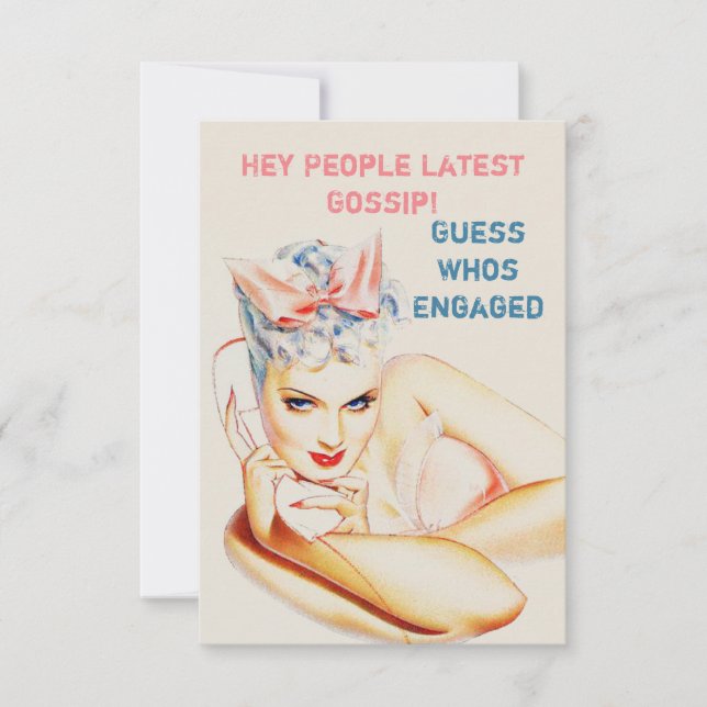 Anuncio de compromiso único y divertido (Anverso)