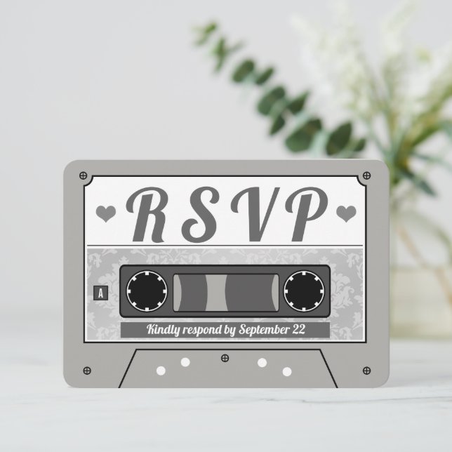 Anuncio de confirmación de asistencia de boda en c (Anverso de pie)