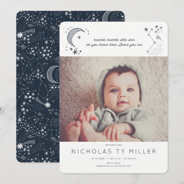 Anuncio de constelación escrita en las estrellas (Anverso / Reverso)