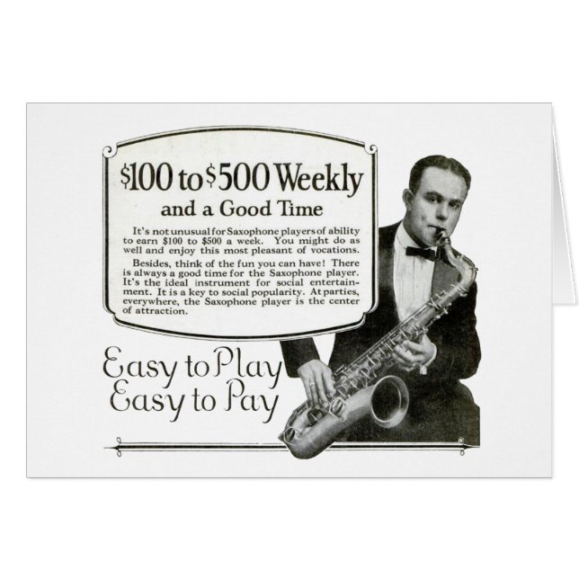Anuncio de cosecha de saxofón (Anverso (Horizontal))