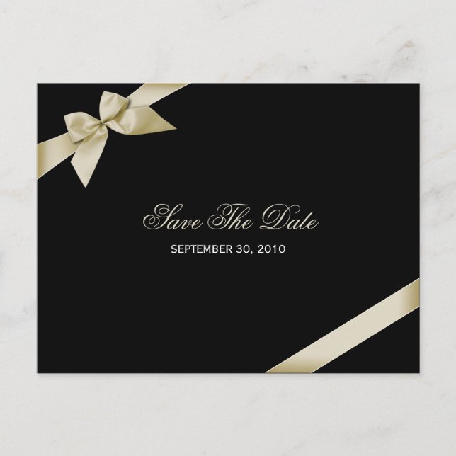 Anuncio de Cream Ribbon Save the Date (Anverso)
