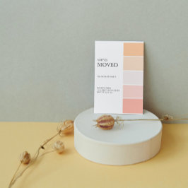 anuncio de dirección nueva casa rosa melocotón