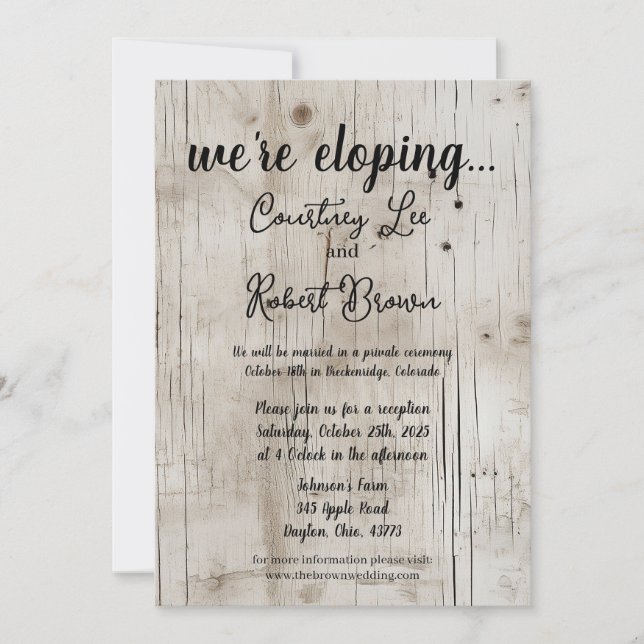 Anuncio de Elopement de Birchwood (Anverso)