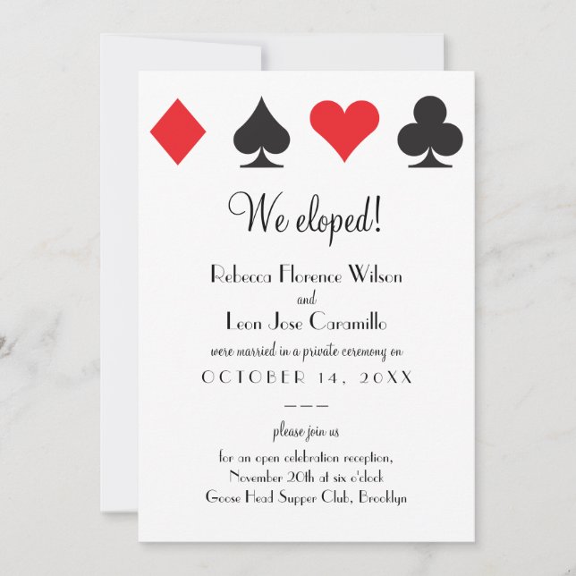 Anuncio de Elopement de Red Black Classic Las Vega (Anverso)