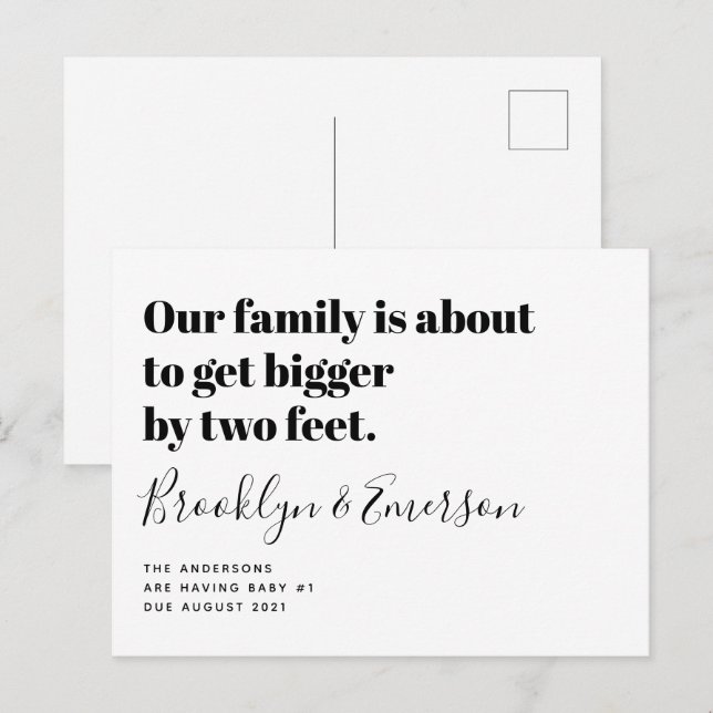 Anuncio de embarazo adorable (Anverso / Reverso)