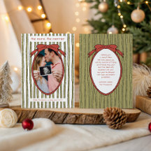 Anuncio de Embarazo Bebe Lazo Rayas Navidad