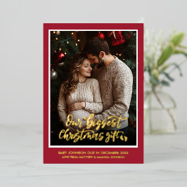 Anuncio de Embarazo con Foto de Regalo de Navidad