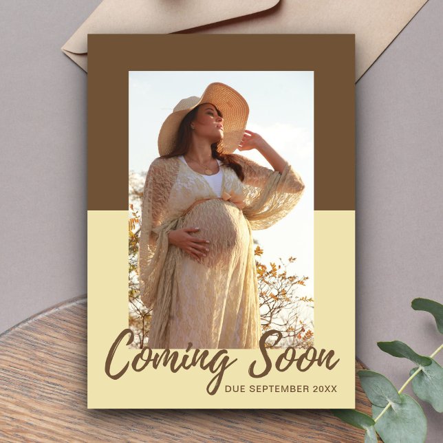 Anuncio de embarazo con foto de tipografía elegant (Subido por el creador)
