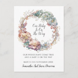 Anuncio de Embarazo con Marco Floral Elegante