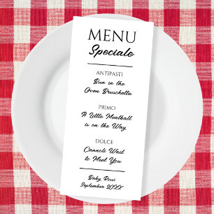 Anuncio de Embarazo con Menú Italiano Restaurante