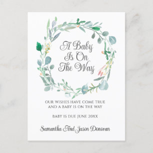 Anuncio de Embarazo Corona Floral Rosa Verde