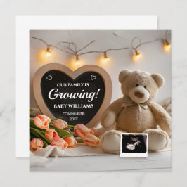 Anuncio de embarazo de flor de parto en julio