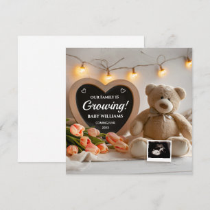 Anuncio de embarazo de flor de parto en julio