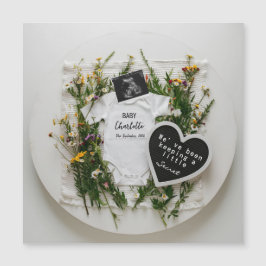Anuncio de embarazo de flor silvestre regalo de re