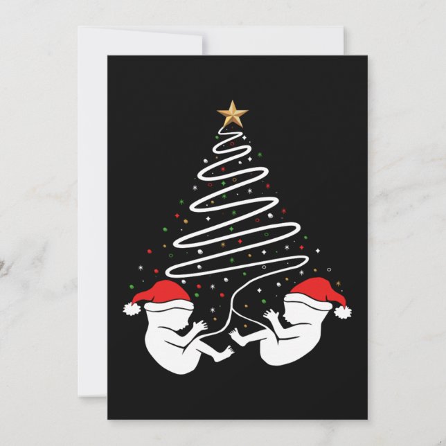 Anuncio de Embarazo de Navidad Bebés Gemelos Xmas (Anverso)