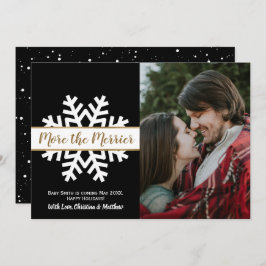 Anuncio de Embarazo de Navidad en Foto en Blanco y