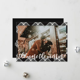 Anuncio de Embarazo de Navidad Tartán Negro