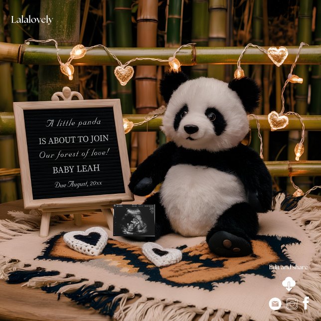 Anuncio de Embarazo de Panda Adorable de Peluche (Subido por el creador)
