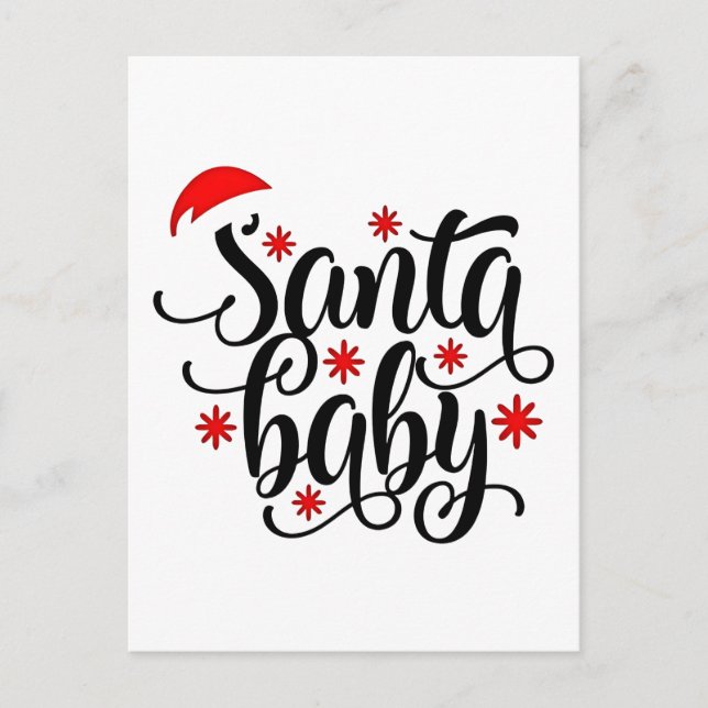 Anuncio de Embarazo de Santa Bebé Navidad Santa (Anverso)
