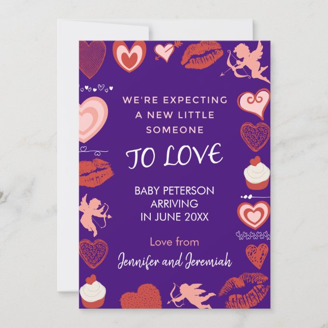 Anuncio de embarazo del día de San Valentín ángel  (Anverso)