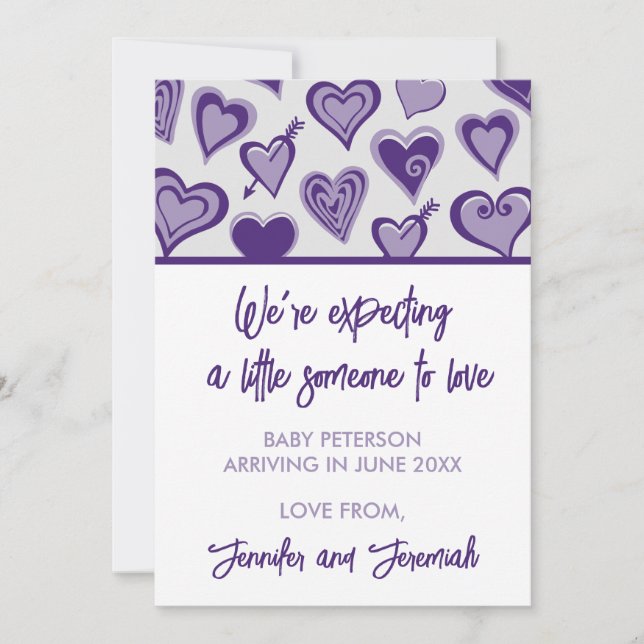 Anuncio de embarazo del día de San Valentín corazó (Anverso)