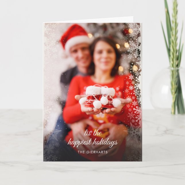 Anuncio de Embarazo en Foto de Navidad (Anverso)