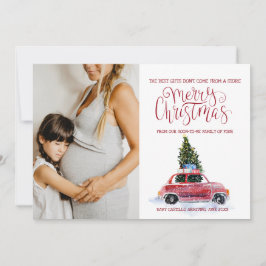 Anuncio de Embarazo en Navidad - Coche Antiguo