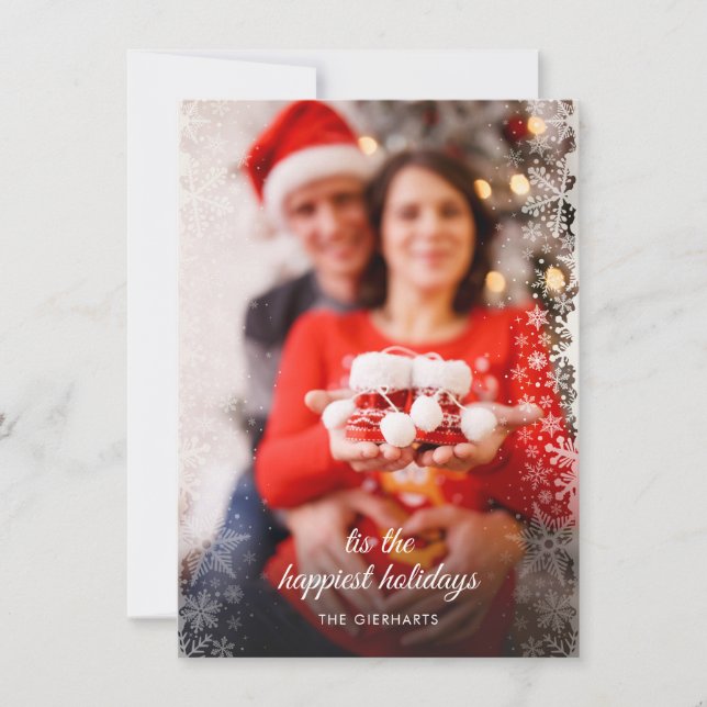 Anuncio de Embarazo en Navidad con Foto (Anverso)