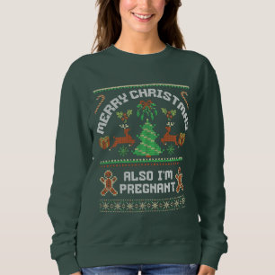Anuncio de Embarazo en Navidad Suéter Feo de Navid