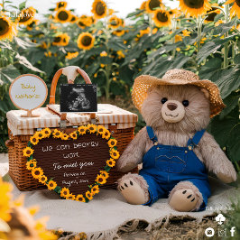 Anuncio de embarazo osito de girasol revelación de