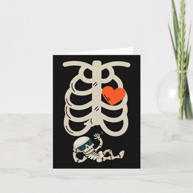 Anuncio de embarazo radiografía Halloween  (Anverso)